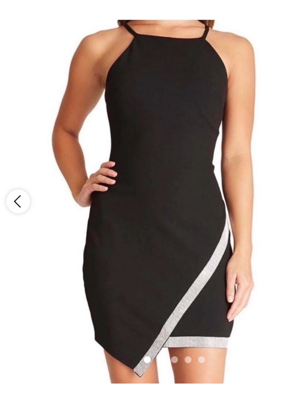 BCX Black Mini Dress with Silver Trim